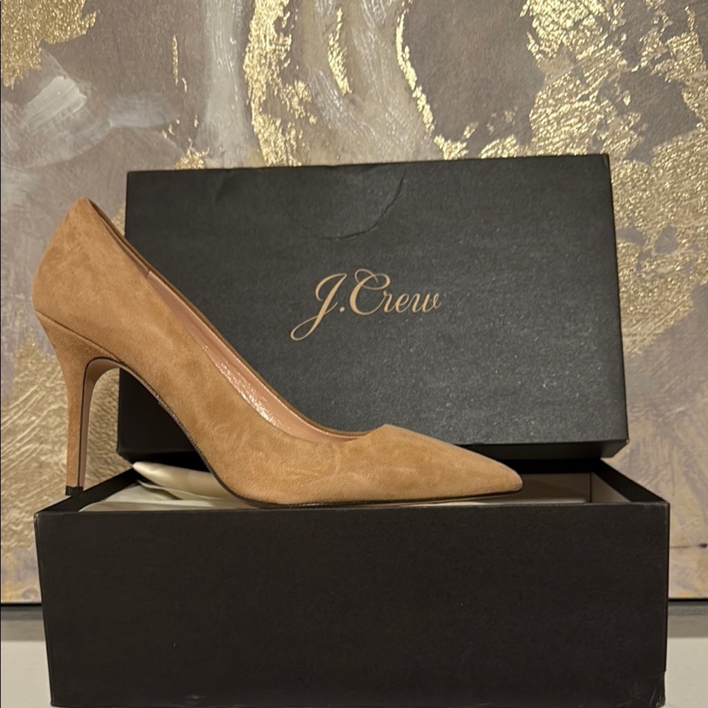 J. Crew Women's Tan Suede Heels NIB